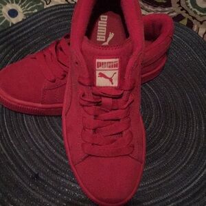 Puma Boy’s Suede Mono 21 “High Risk Red”Sneakers